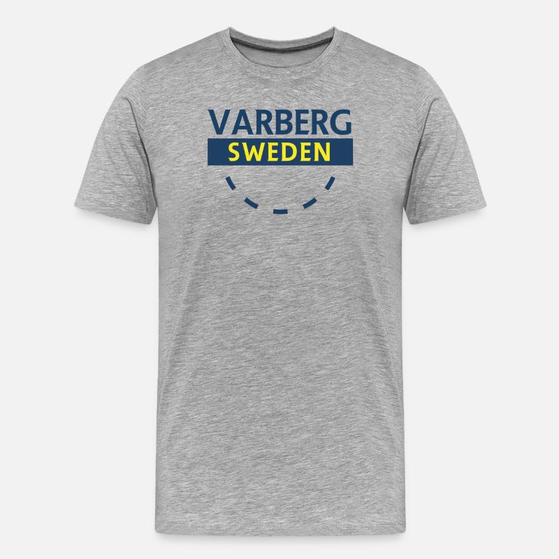 Varberg Schweden Emblem - Männer Premium Bio T-Shirt - Grau meliert