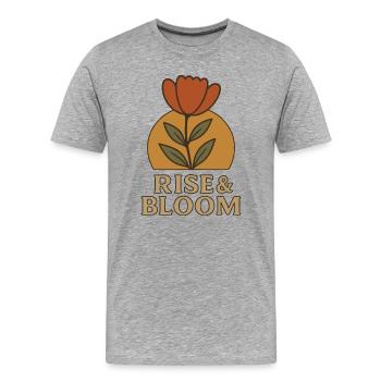 Rise & Bloom - Men's Premium Organic T-Shirt - heather grey - Front - Damien (186cm)