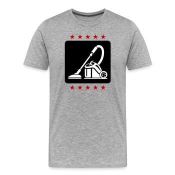 Staubsauger Putzen - Männer Premium Bio T-Shirt - Grau meliert - Vorne - Damien (186cm)
