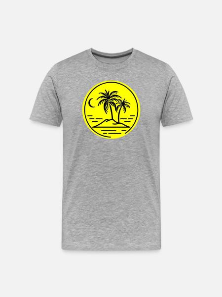 Palm Tree Island Symbol Beach - Men's Premium Organic T-Shirt - heather grey