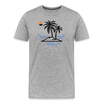 Île Palm - T-shirt bio Premium Homme - gris chiné - Devant - Damien (186cm)