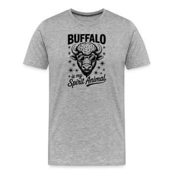 Buffalo Saying Buffalo Funny Buffalo Gift - Men's Premium Organic T-Shirt - heather grey - Front - Damien (186cm)