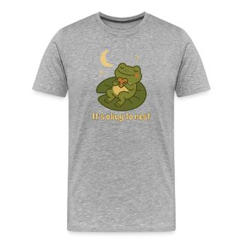 Schlafender Frosch – It's okay to rest - Men's Premium Organic T-Shirt - heather grey - Front - Damien (186cm)