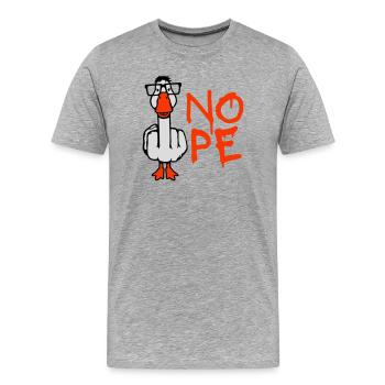Goose Nope Doigt du milieu Nerd Geek Lunettes à monture en corne Smart - T-shirt bio Premium Homme - gris chiné - Devant - Damien (186cm)