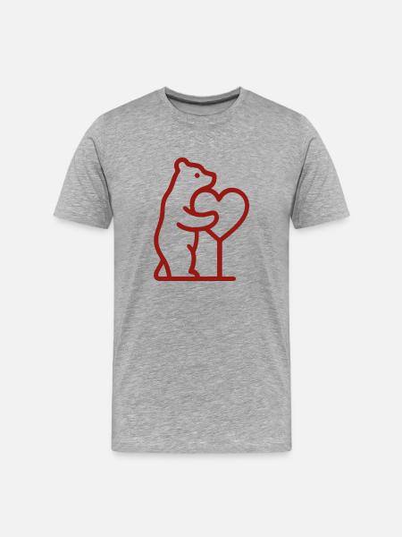 Bear hugging heart MAdrid - Men's Premium Organic T-Shirt - heather grey
