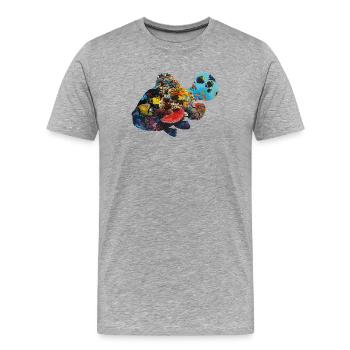 Unterwasser im Korallenriff als Fisch - Männer Premium Bio T-Shirt - Grau meliert - Vorne - Damien (186cm)