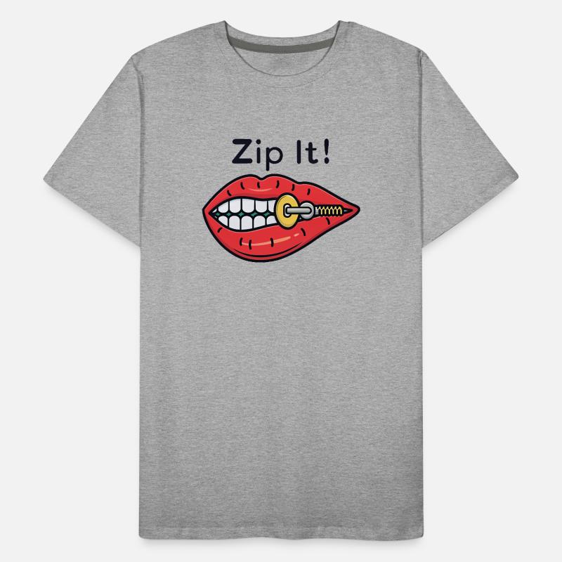 Zip It ! Fermeture éclair Red Lips T-shirt bio Premium Homme