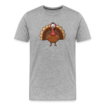 Turkey with Wide Tail - Men's Premium Organic T-Shirt - heather grey - Front - Damien (186cm)