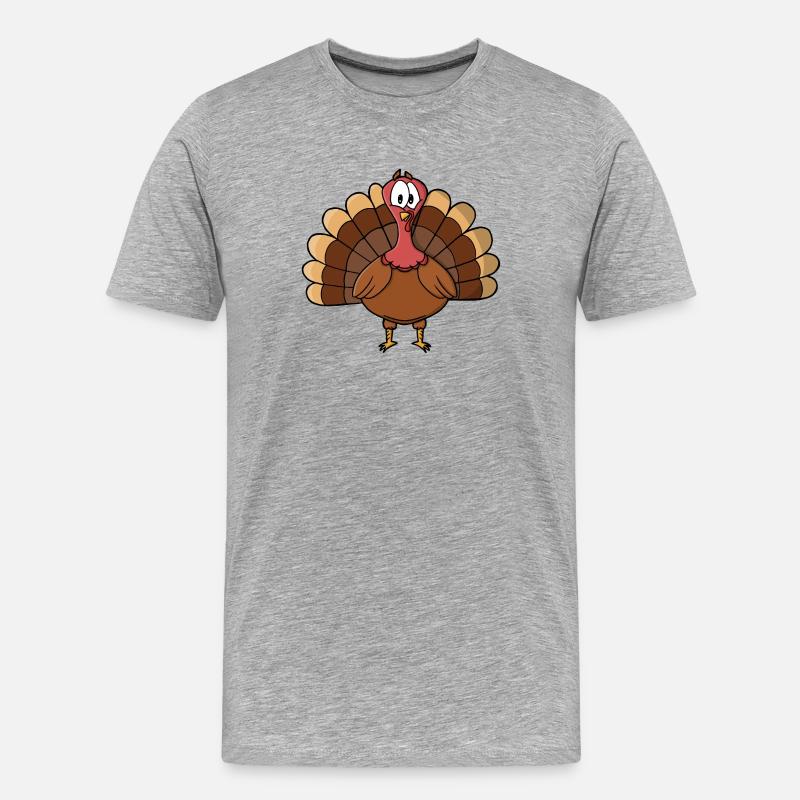 Dinde à queue large - T-shirt bio Premium Homme - gris chiné