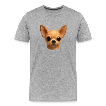 Cute Chihuahua – Polygon Dog Design - Men's Premium Organic T-Shirt - heather grey - Front - Damien (186cm)