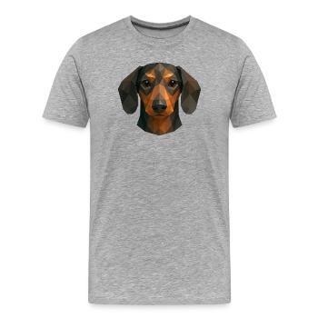 Cute Dachshund – Polygon Dog Design - Men's Premium Organic T-Shirt - heather grey - Front - Damien (186cm)