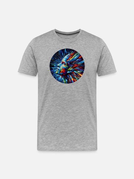 Geometrischer bunter Schrei - Männer Premium Bio T-Shirt - Grau meliert