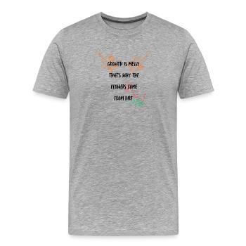 Wachstum Typografie Design - Männer Premium Bio T-Shirt - Grau meliert - Vorne - Damien (186cm)