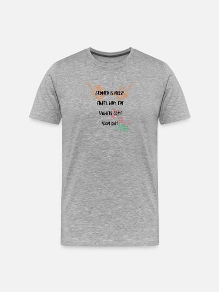 Growth typography design - Men's Premium Organic T-Shirt - heather grey