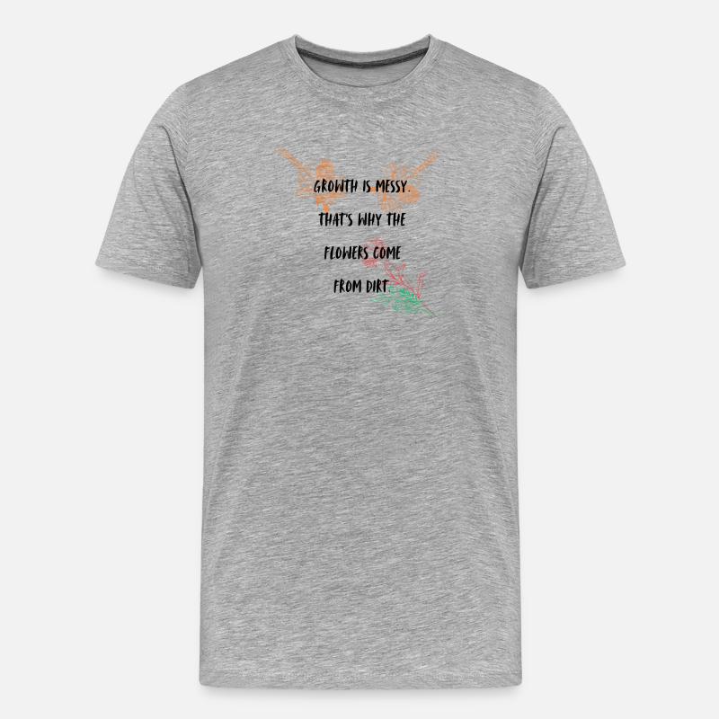 Wachstum Typografie Design - Männer Premium Bio T-Shirt - Grau meliert