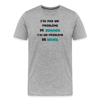 Humor Difficult Awakening - Men's Premium Organic T-Shirt - heather grey - Front - Damien (186cm)