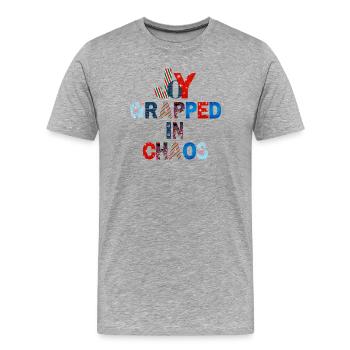 Conception de la typographie de Noël - T-shirt bio Premium Homme - gris chiné - Devant - Damien (186cm)