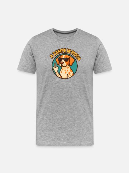 With paws in the face - Men's Premium Organic T-Shirt - heather grey