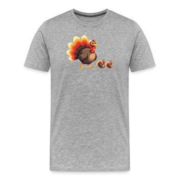 Thanksgiving Truthahn Baby - Männer Premium Bio T-Shirt - Grau meliert - Vorne - Damien (186cm)