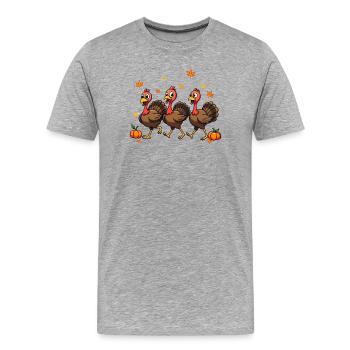 Thanksgiving Truthahn Baby - Männer Premium Bio T-Shirt - Grau meliert - Vorne - Damien (186cm)