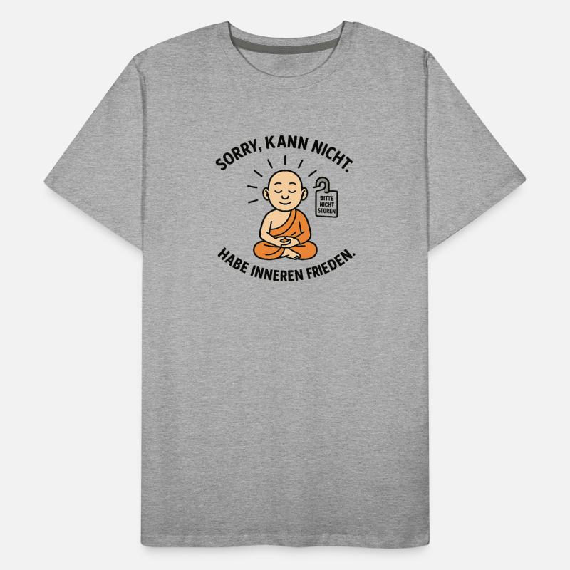 Innerer Frieden Mönch Spruch Männer Premium Bio T-Shirt
