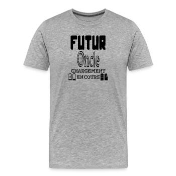 Futur Oncle Chargement En Cours - T-shirt bio Premium Homme - gris chiné - Devant - Damien (186cm)