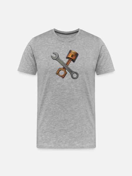 Schraubenschluessel_und_Kolben - Men's Premium Organic T-Shirt - heather grey