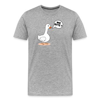 SELBSTBEWUSSTSEIN GANS WIE BITTE - Männer Premium Bio T-Shirt - Grau meliert - Vorne - Damien (186cm)
