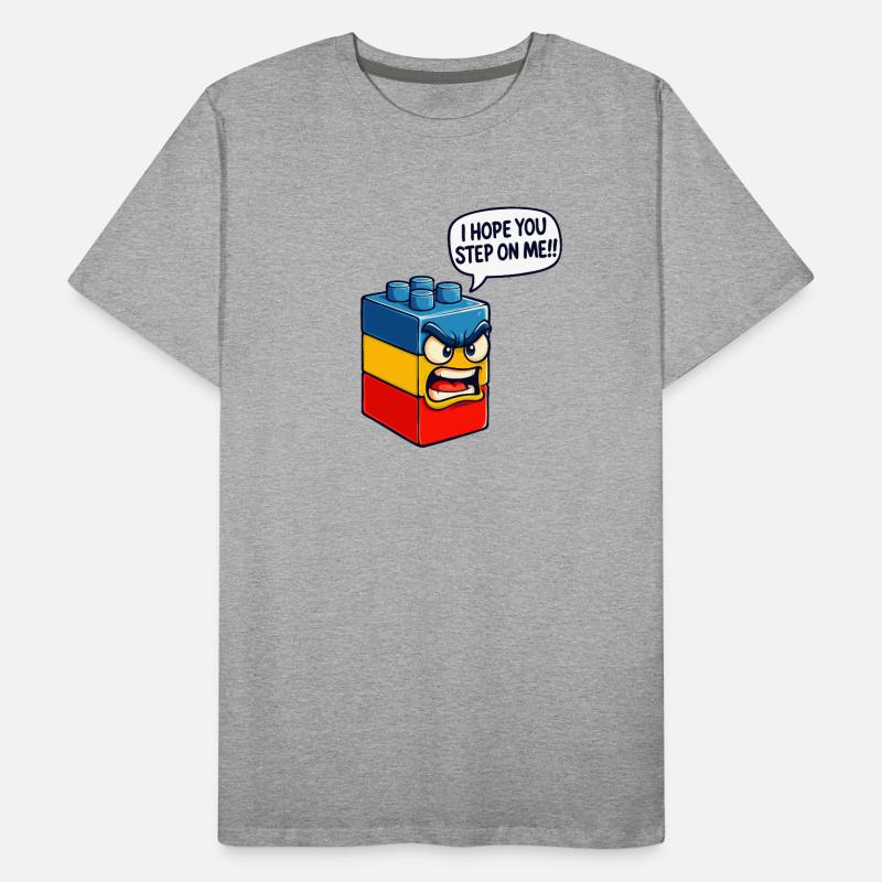 J’espère que vous me marcherez sur la construction de blocs de construction de briques T-shirt bio Premium Homme