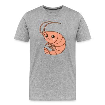 Garnele Shrimp - Männer Premium Bio T-Shirt - Grau meliert - Vorne - Damien (186cm)
