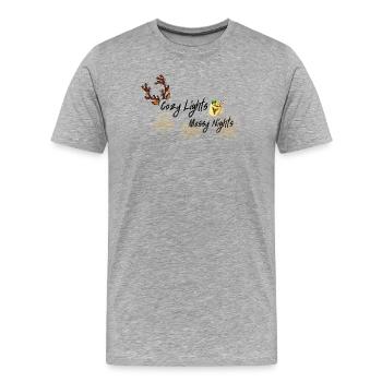 Flocons de neige dorés Cozy Mug design - T-shirt bio Premium Homme - gris chiné - Devant - Damien (186cm)