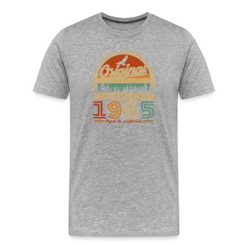 November 1965 Vintage Retro Geburtstag - Männer Premium Bio T-Shirt - Grau meliert - Vorne - Damien (186cm)