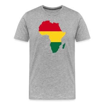 Afrika Flagge - Männer Premium Bio T-Shirt - Grau meliert - Vorne - Damien (186cm)