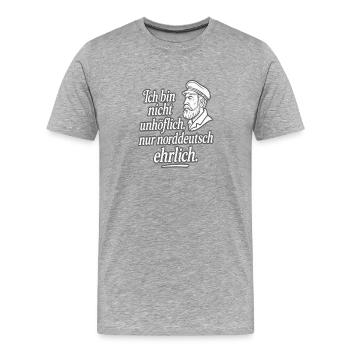 North German honest saying captain - Men's Premium Organic T-Shirt - heather grey - Front - Damien (186cm)