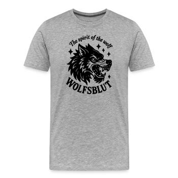Wolfsblut wölfe Wolf Rudel Wolfspack Rudel Jagd  - Männer Premium Bio T-Shirt - Grau meliert - Vorne - Damien (186cm)