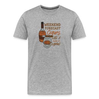 Weekend Forecast – Cigars with a Chance of Cognac - Men's Premium Organic T-Shirt - heather grey - Front - Damien (186cm)