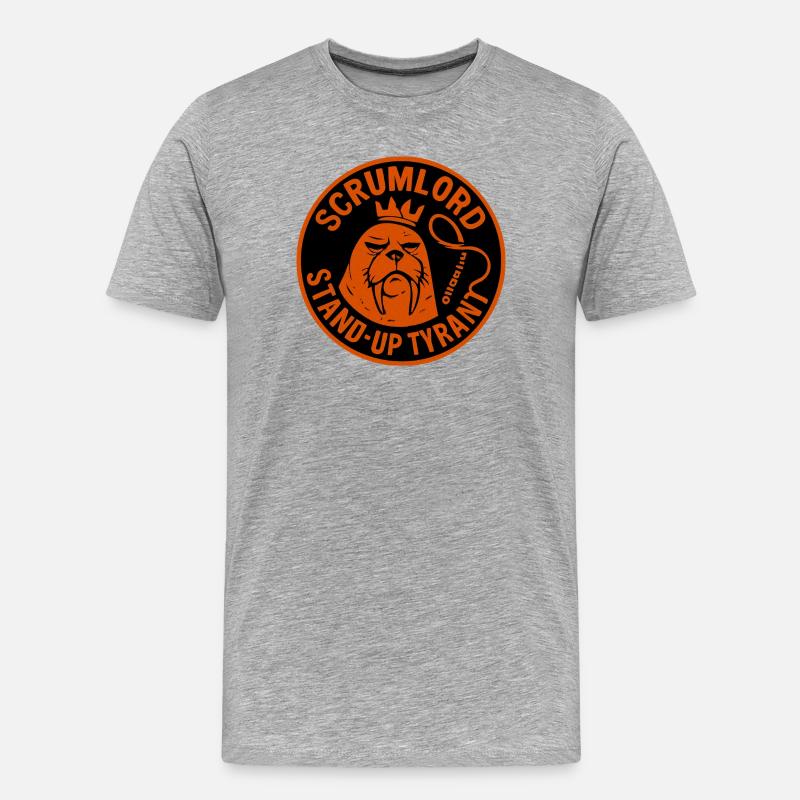Scrum Lord StandUp Tyrant - Männer Premium Bio T-Shirt - Grau meliert
