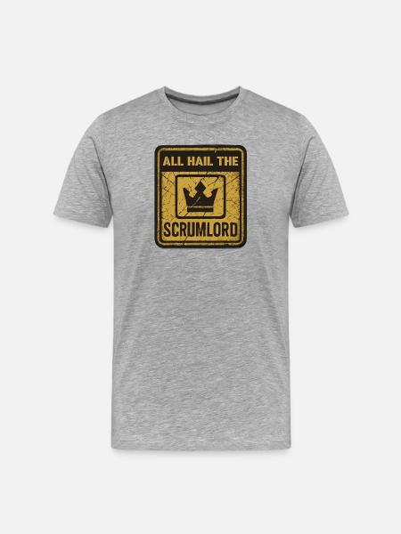 All Hail the Scrumlord - Männer Premium Bio T-Shirt - Grau meliert