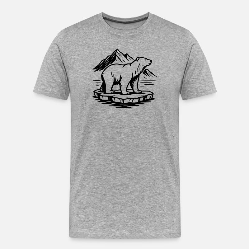 ours blanc - T-shirt bio Premium Homme - gris chiné