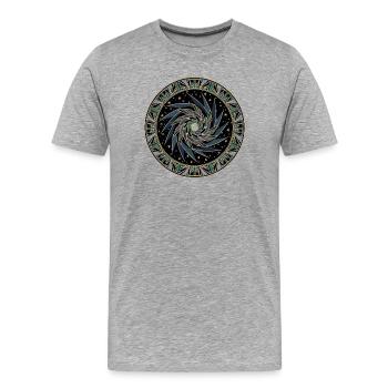 Star Swirl Mandala - Men's Premium Organic T-Shirt - heather grey - Front - Damien (186cm)