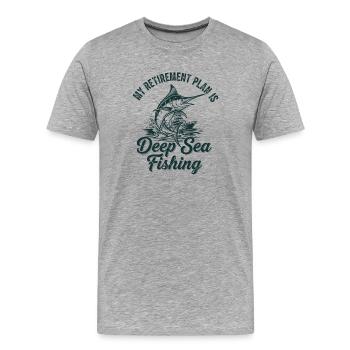 Deep Sea Fishing Retirement - Men's Premium Organic T-Shirt - heather grey - Front - Damien (186cm)
