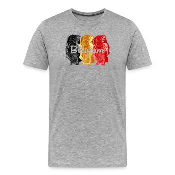 Belgian flag - Men's Premium Organic T-Shirt - heather grey - Front - Damien (186cm)