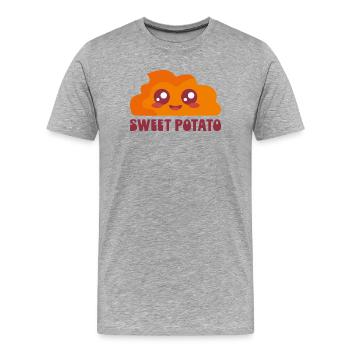Patate douce dessin animé mignon - T-shirt bio Premium Homme - gris chiné - Devant - Damien (186cm)