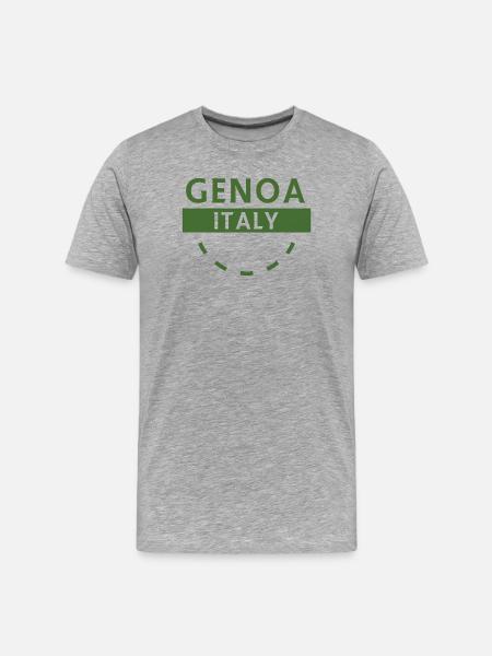 Genoa Italy Emblem Badge - Men's Premium Organic T-Shirt - heather grey