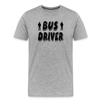 Busfahrer - Männer Premium Bio T-Shirt - Grau meliert - Vorne - Damien (186cm)