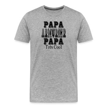 Papa Büchsenmacher Papa Sehr Cool - Männer Premium Bio T-Shirt - Grau meliert - Vorne - Damien (186cm)