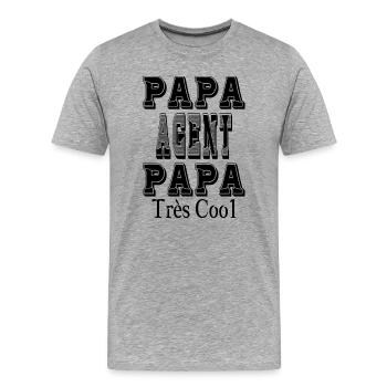 Dad Agent Dad Very Cool - Men's Premium Organic T-Shirt - heather grey - Front - Damien (186cm)