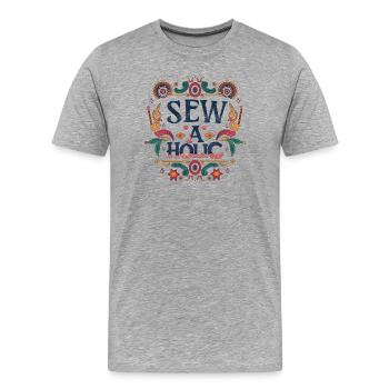 Sew-aholic - Männer Premium Bio T-Shirt - Grau meliert - Vorne - Damien (186cm)