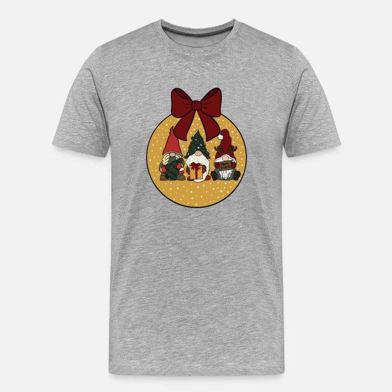 Weihnachtskugel  - Männer Premium Bio T-Shirt - Grau meliert