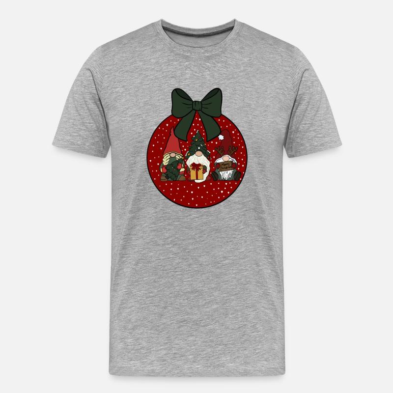 Weihnachtskugel  - Männer Premium Bio T-Shirt - Grau meliert